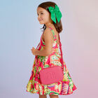 Girls Pink Logo Leather Bag, 3, hi-res