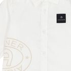 Younger Boys White Logo Shirt, 1, hi-res