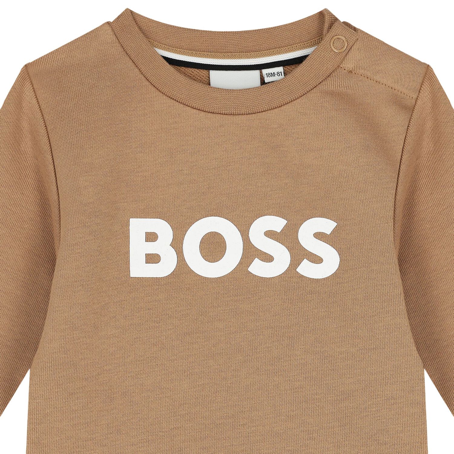Younger Boys Beige Logo Sweatshirt, 1, hi-res