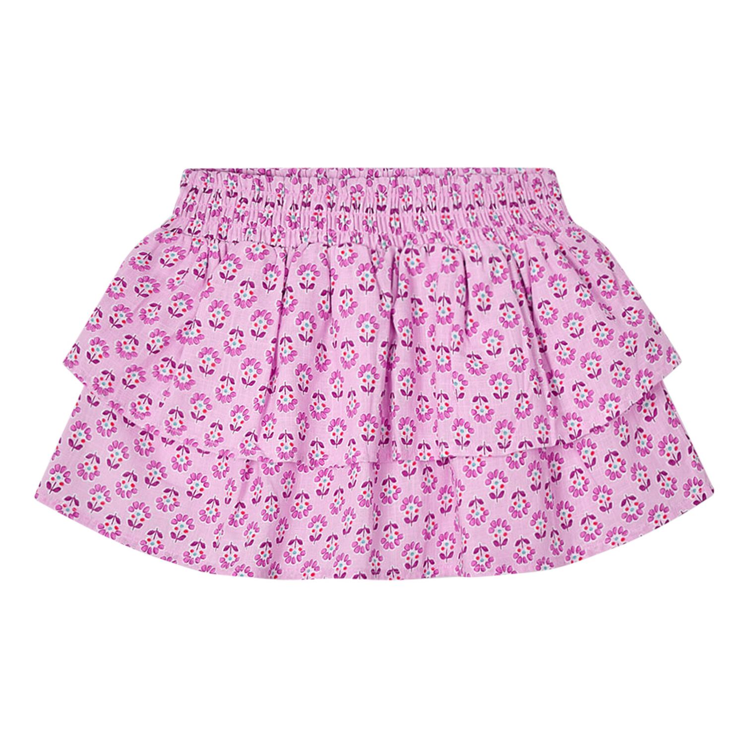 Girls Purple Floral Skirt, 1, hi-res