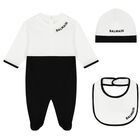 White & Black Logo Babygrow Gift Set, 1, hi-res
