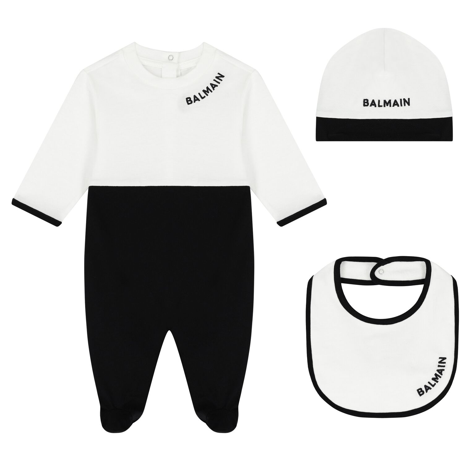 White & Black Logo Babygrow Gift Set, 1, hi-res image number null