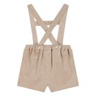 Baby Boys White & Beige Dungaree Set, 1, hi-res