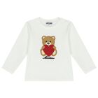 Younger Girls Ivory & Black Teddy Bear & Heart Leggings Set, 1, hi-res