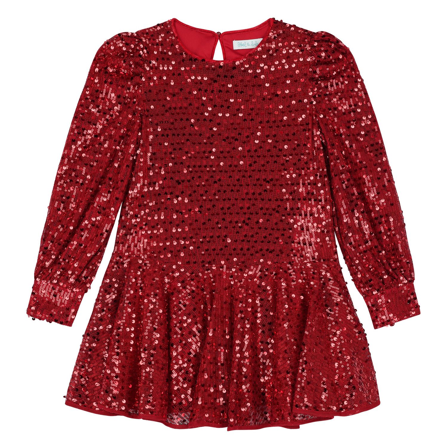 Girls Red Sequin Dress, 2, hi-res