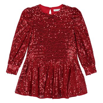 Girls Red Sequin Dress