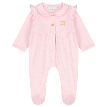 Baby Girls Pink Logo Heart Babygrow