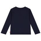 Girls Navy Blue Sequins Long Sleeve Top, 1, hi-res