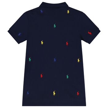 Boys Navy Blue Logo Polo Shirt