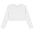 Girls White Bow Knit Cardigan, 1, hi-res
