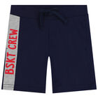 Boys Blue & Navy Blue Dogs Shorts Set, 3, hi-res