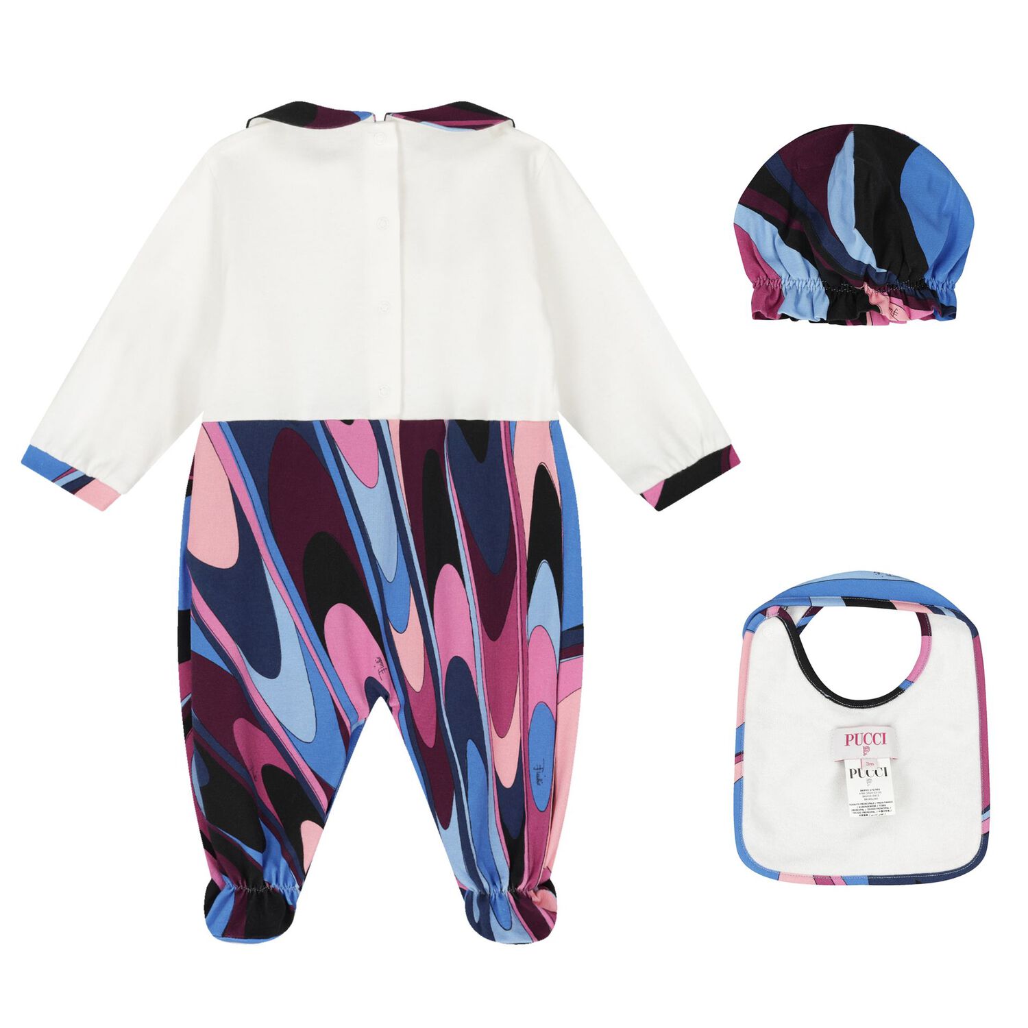 Baby Girls Multi-Colored Onde Babygrow Gift Set, 1, hi-res
