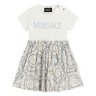 Younger Girls White & Pink Black Dress, 1, hi-res