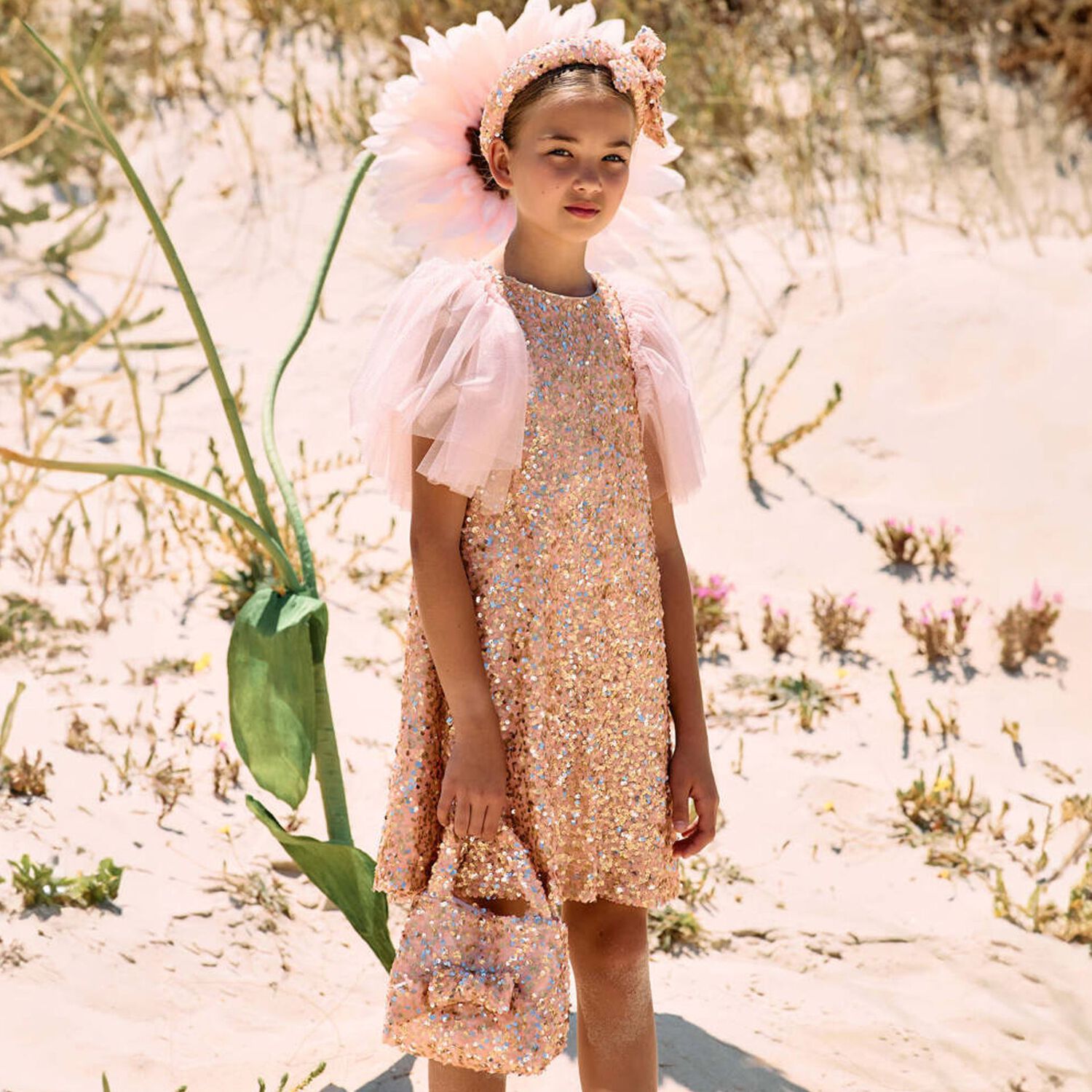 Girls Pink Sequin Handbag, 1, hi-res image number null