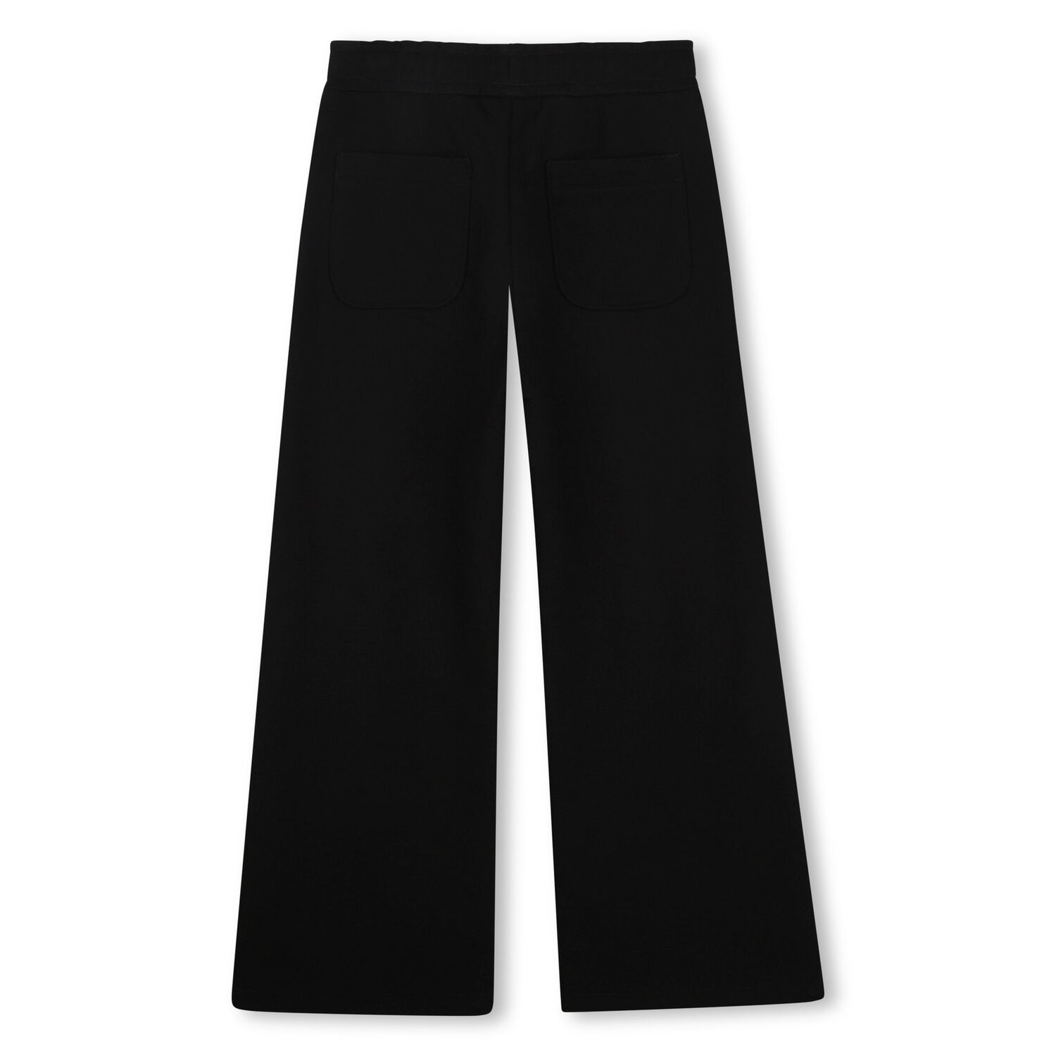 Girls Black Wide Leg Trousers, 1, hi-res