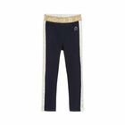Girls Navy Blue and Gold Leggings, 1, hi-res