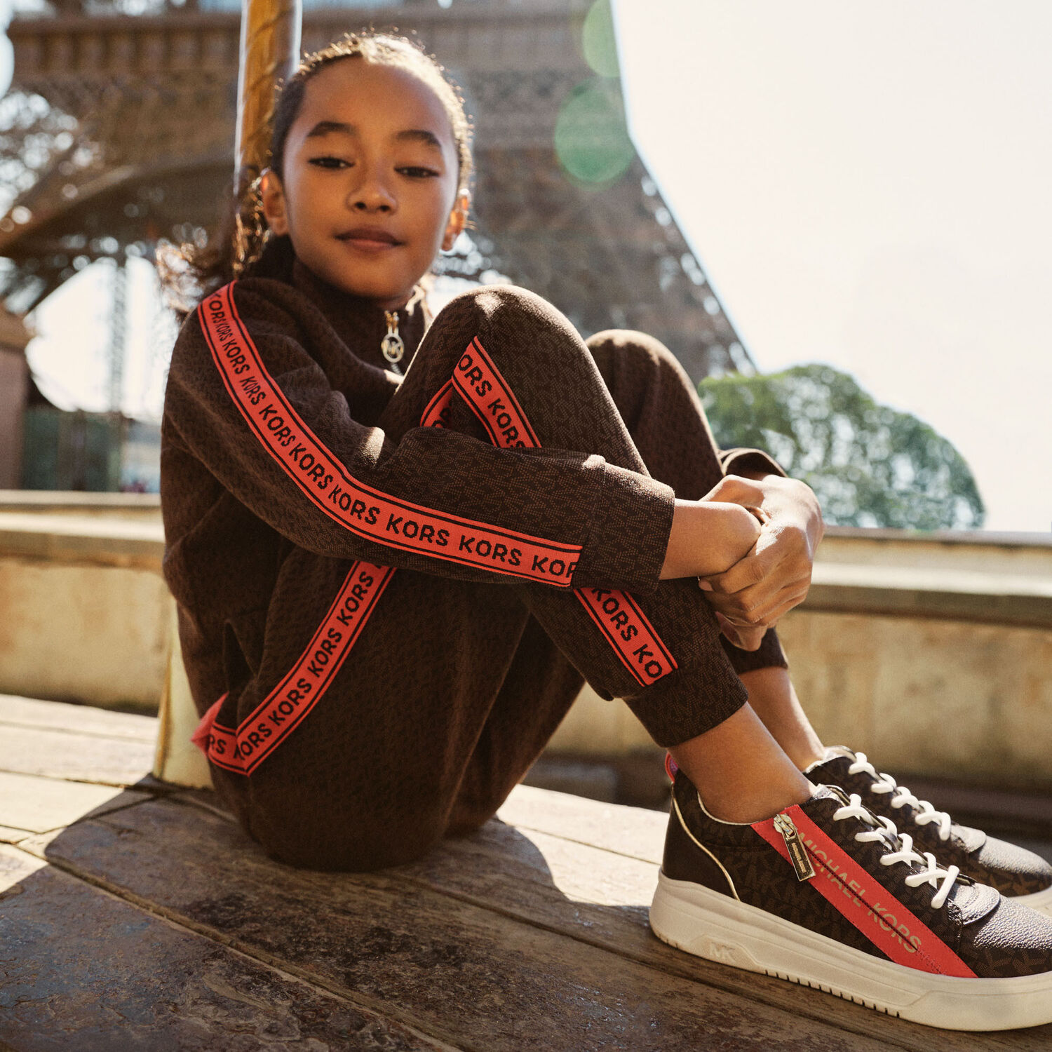 Girls Brown Logo Joggers, 1, hi-res image number null