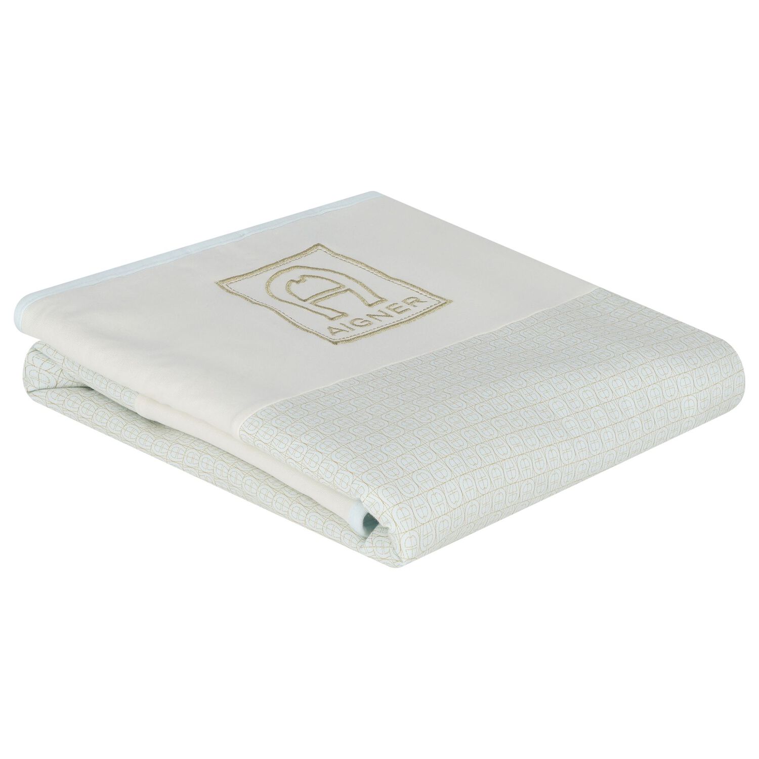 Baby Boys Blue & Gold Logo Blanket, 1, hi-res