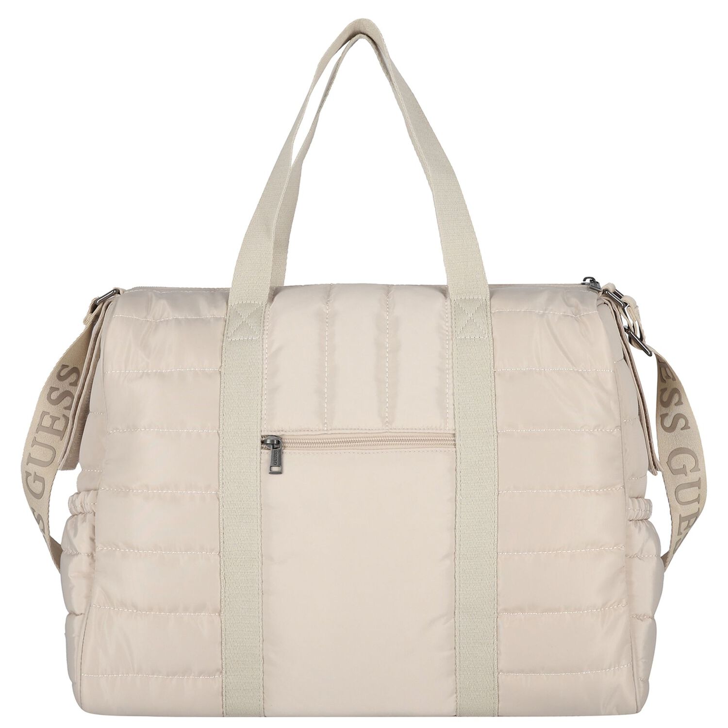 Beige Teddy Bear Logo Quilted Baby Changing Bag, 1, hi-res image number null