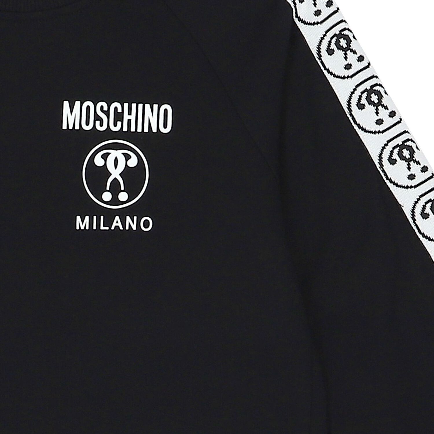 Girls Black & White Logo Dress, 1, hi-res