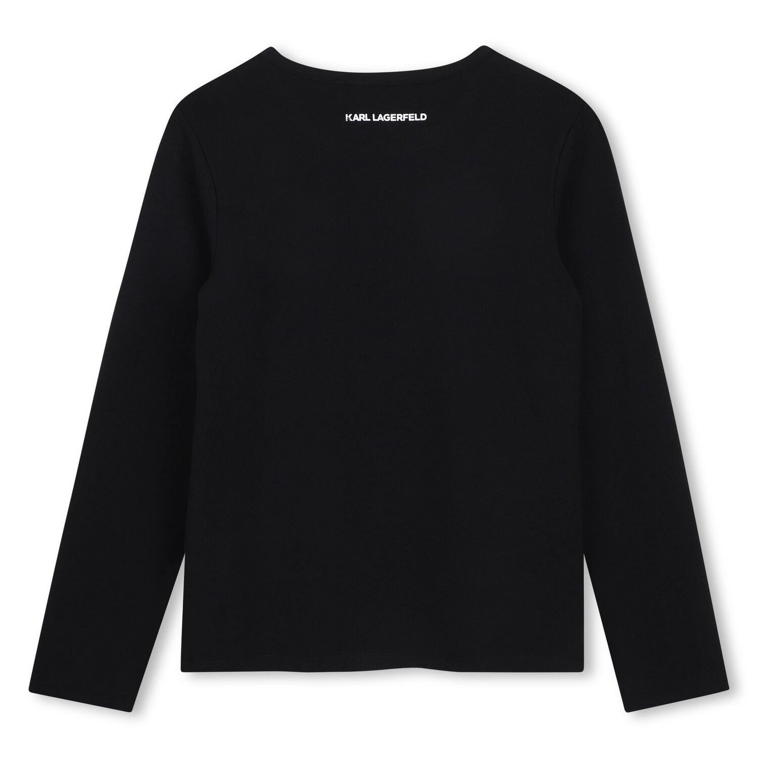 Girls Mini Me Black Ikonik Karl & Choupette Long Sleeve Top, 2, hi-res