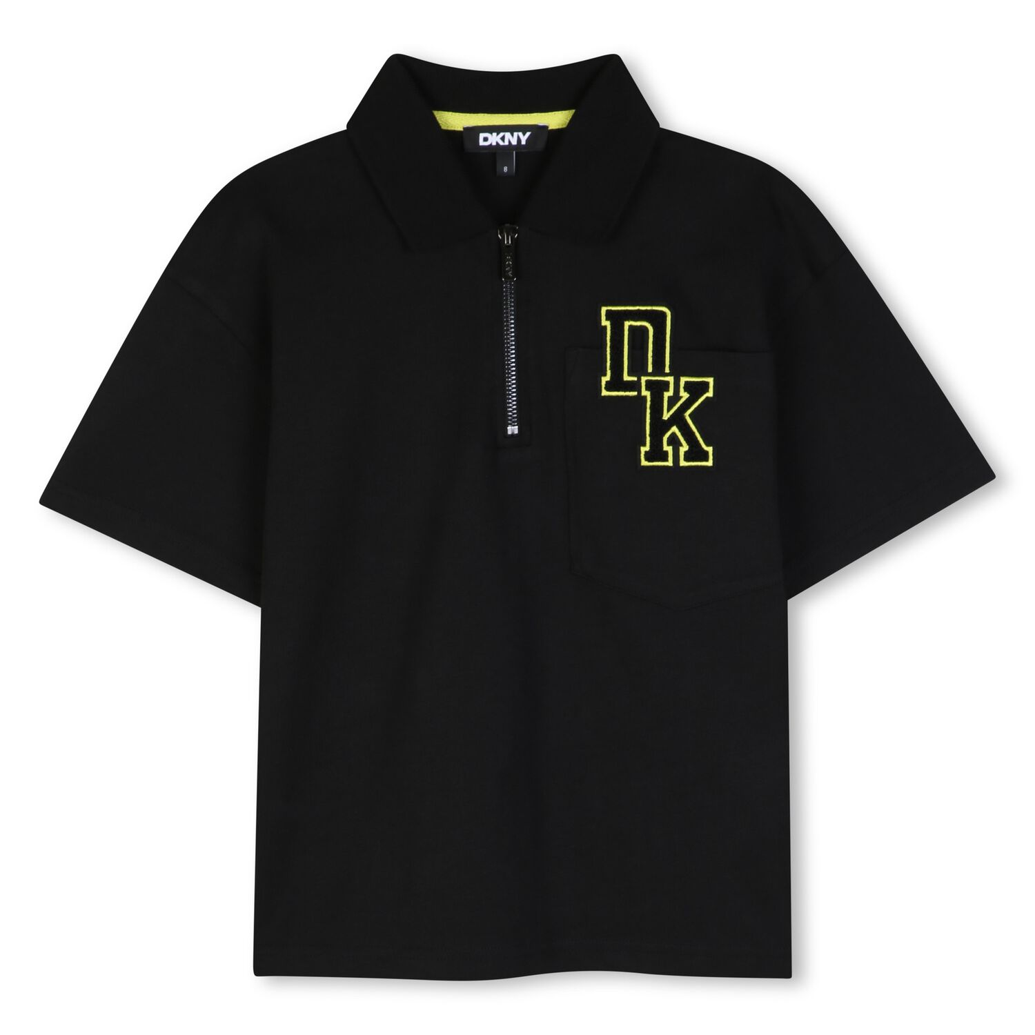 Boys Black Logo Polo Shirt, 1, hi-res