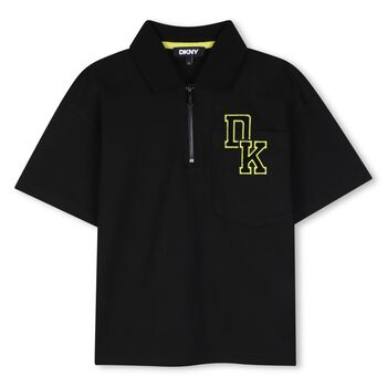Boys Black Logo Polo Shirt