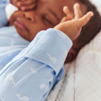 Baby Boys Blue Whale Babygrow