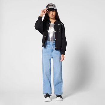 Girls Mini Me Silver Logo Swimsuit