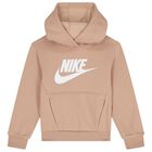 Beige Logo Hooded Top, 2, hi-res