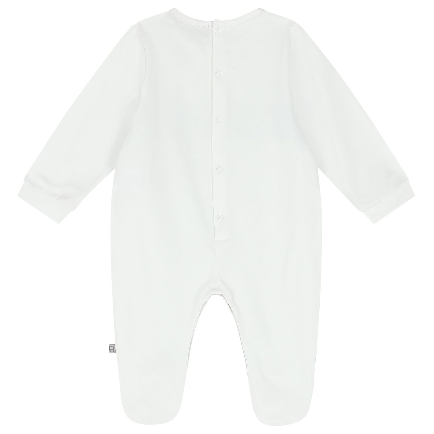Baby Boys White Logo Babygrow, 1, hi-res