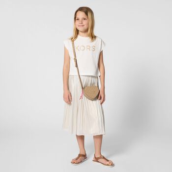 Girls Ivory Logo Skirt