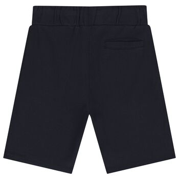 Boys Navy Blue Logo Shorts