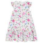Girls White Floral Dress, 1, hi-res