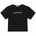 Girls Black Logo T-Shirt, 3, hi-res