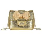 Girls Gold Bow Handbag, 2, hi-res