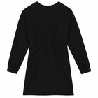 Girls Black Logo Sweatshirt Dress, 2, hi-res