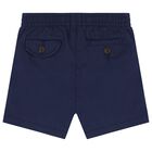 Baby Boys Navy Blue Logo Shorts, 1, hi-res