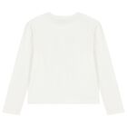 Girls White Embellished Sequin Long Sleeve Top, 1, hi-res