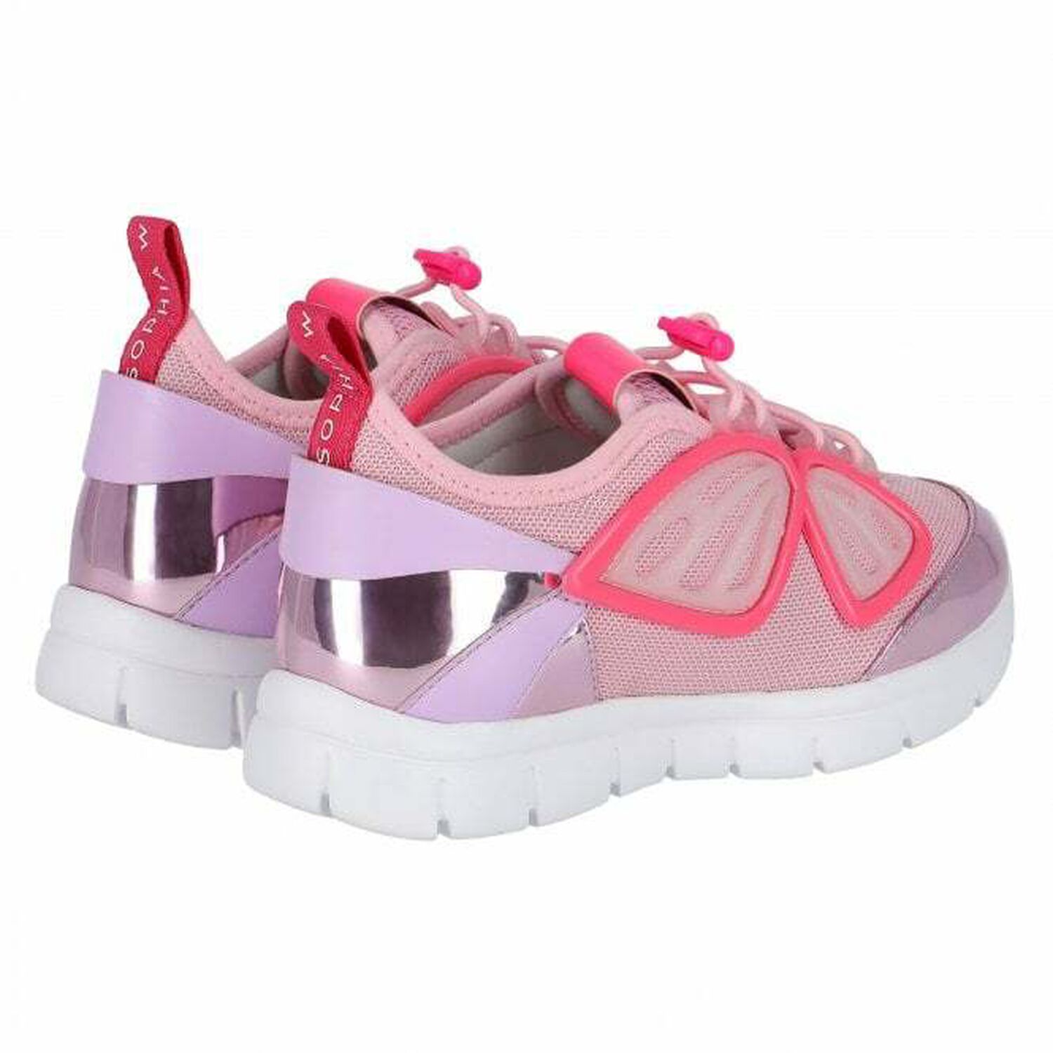 Girls Pink & Lilac Fly By Trainers, 1, hi-res