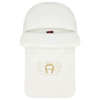Baby Girls Ivory & Gold Logo Nest
