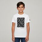 Boys White Logo T-Shirt, 1, hi-res