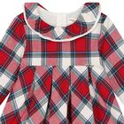 Baby Girls Red Tartan Dress, 1, hi-res