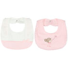 Baby Girls Pink & White Ballerina Bibs (2 Pack), 1, hi-res