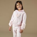 Girls Pink Embellished Heart Tracksuit, 1, hi-res