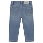 Younger Boys Blue Denim Jeans, 1, hi-res