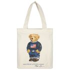 Girls Ivory Polo Bear Logo Tote Bag ( 36cm ), 2, hi-res
