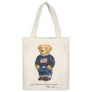 Girls Ivory Polo Bear Logo Tote Bag ( 36cm )