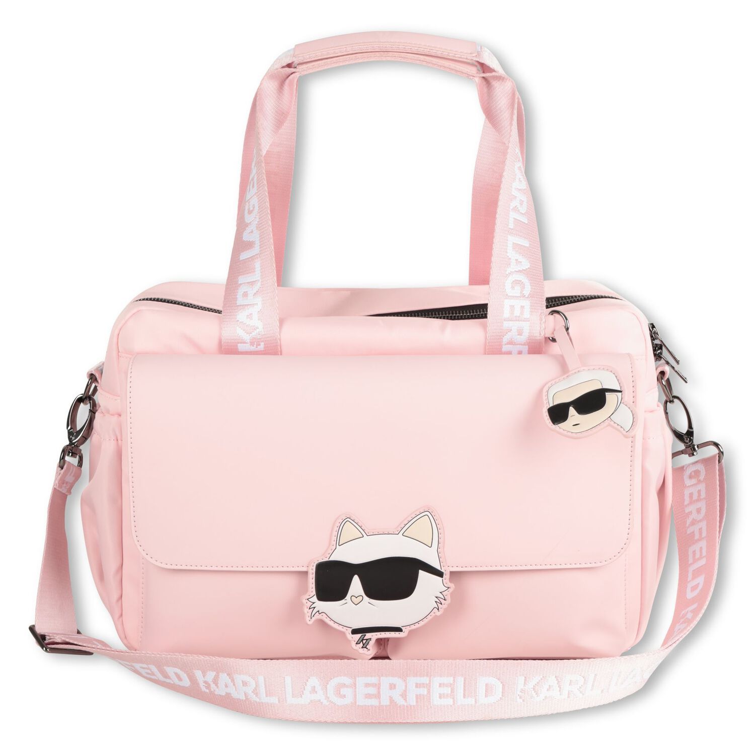 Baby Girls Pink Logo Changing Bag, 2, hi-res