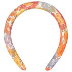Girls Orange Floral Headband, 1, hi-res